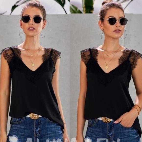 Tops - FINLEY Lace Black Top